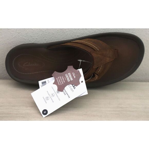 Clarks 261-76987 Men Sz 8M Brown Beeswax Leather Wesley Sun Slip-On Sandals SIB main image 10